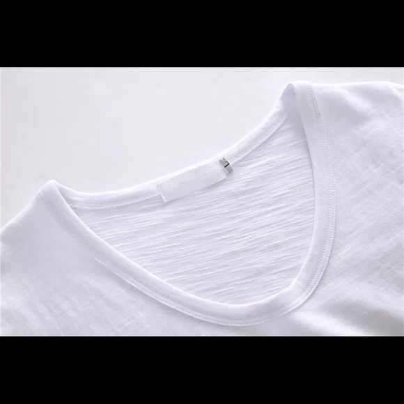 White And Pink Relaxed Fit Cotton Sequin Tee - Picture 5 of 6